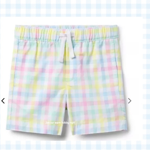 Janie and Jack Other - Janie and Jack Pastel Gingham Drawstring Shorts - Pink, Blue, Yellow, Green NWOT